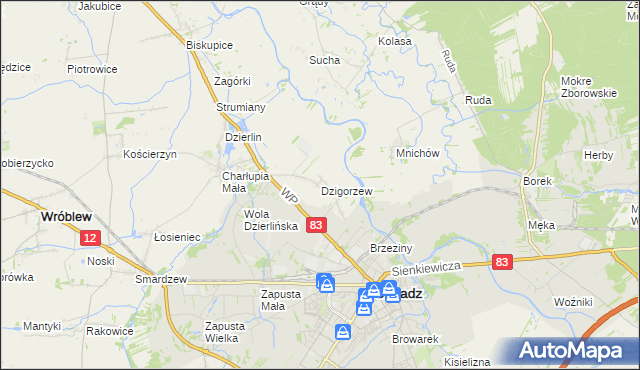 mapa Dzigorzew, Dzigorzew na mapie Targeo