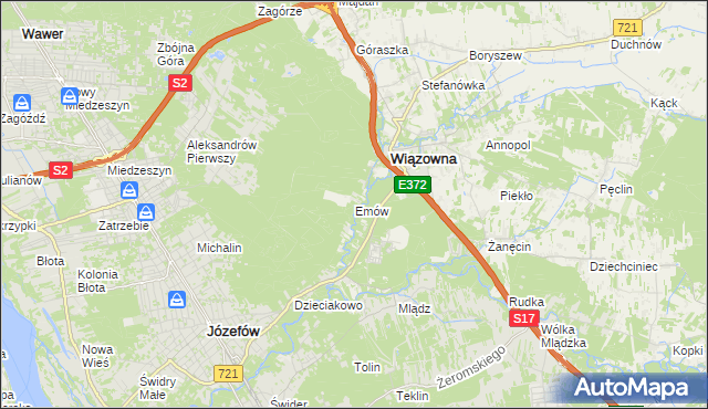 mapa Emów, Emów na mapie Targeo