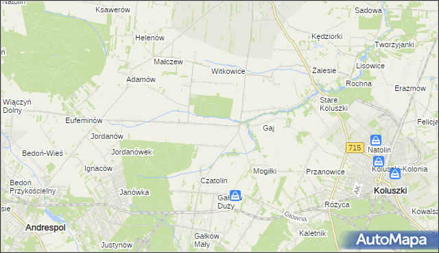 mapa Gałkówek-Parcela, Gałkówek-Parcela na mapie Targeo