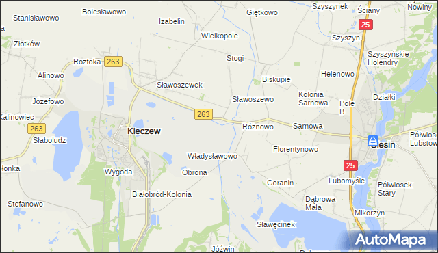 mapa Genowefa gmina Kleczew, Genowefa gmina Kleczew na mapie Targeo