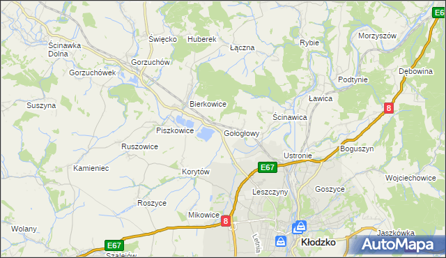 mapa Gołogłowy, Gołogłowy na mapie Targeo