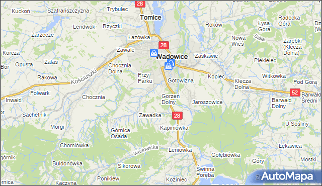 mapa Gorzeń Dolny, Gorzeń Dolny na mapie Targeo