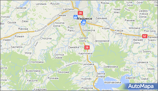 mapa Gorzeń Górny, Gorzeń Górny na mapie Targeo