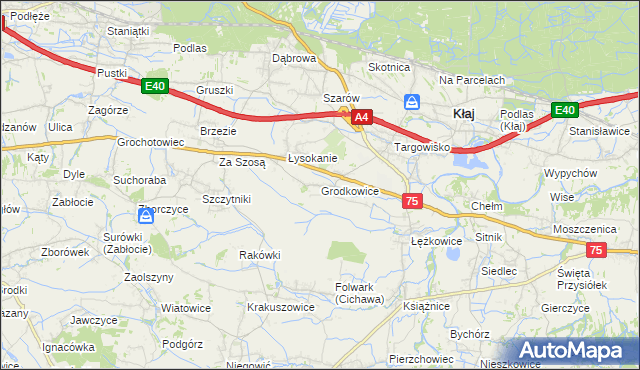 mapa Grodkowice, Grodkowice na mapie Targeo