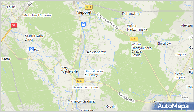 mapa Izabelin gmina Nieporęt, Izabelin gmina Nieporęt na mapie Targeo