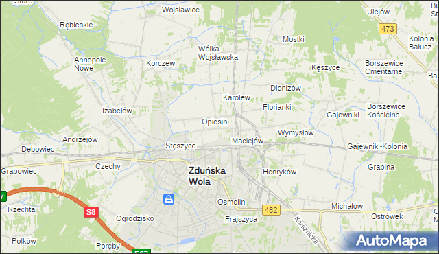 mapa Janiszewice, Janiszewice na mapie Targeo