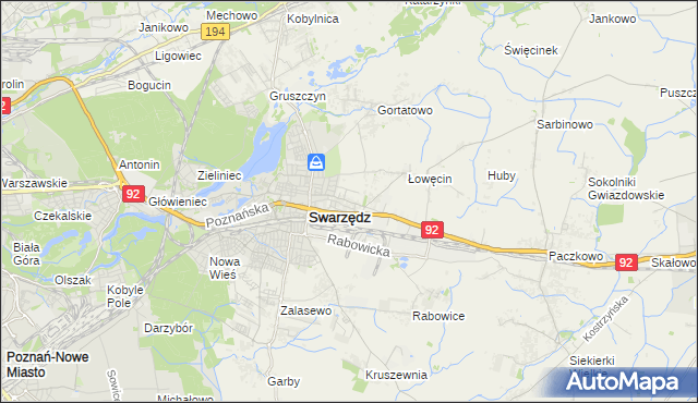 mapa Jasin gmina Swarzędz, Jasin gmina Swarzędz na mapie Targeo