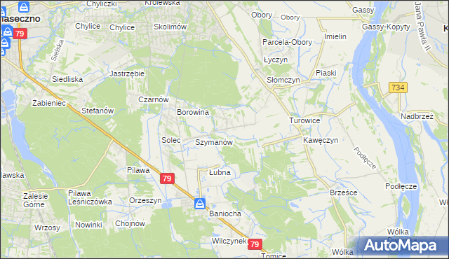 mapa Kawęczynek gmina Konstancin-Jeziorna, Kawęczynek gmina Konstancin-Jeziorna na mapie Targeo