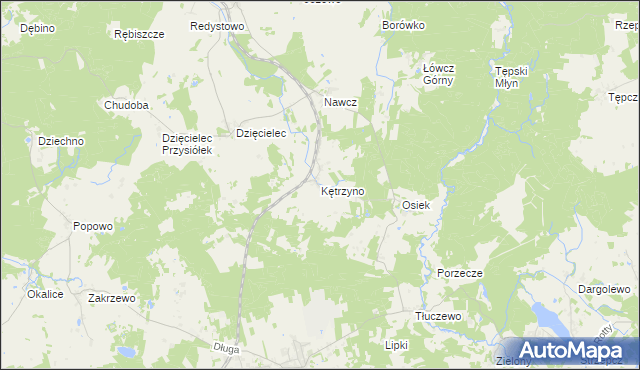 mapa Kętrzyno, Kętrzyno na mapie Targeo