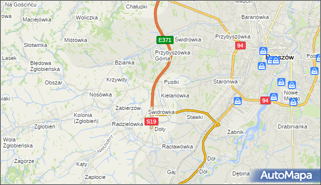 mapa Kielanówka, Kielanówka na mapie Targeo