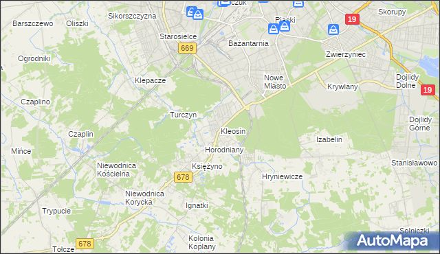 mapa Kleosin, Kleosin na mapie Targeo