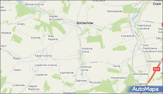 mapa Kłodnica Dolna, Kłodnica Dolna na mapie Targeo