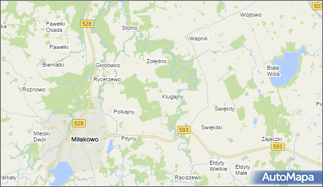 mapa Klugajny, Klugajny na mapie Targeo