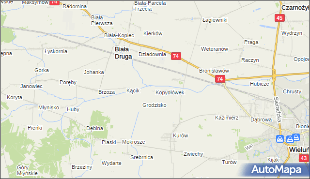 mapa Kopydłówek, Kopydłówek na mapie Targeo