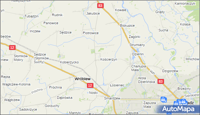 mapa Kościerzyn, Kościerzyn na mapie Targeo