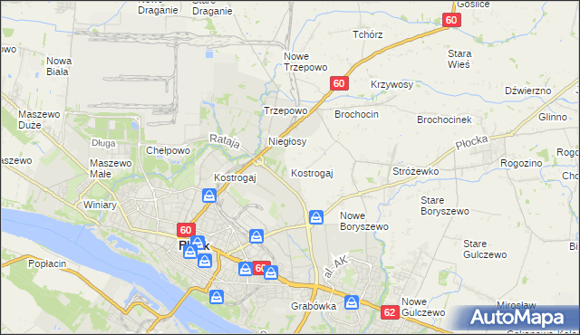mapa Kostrogaj, Kostrogaj na mapie Targeo