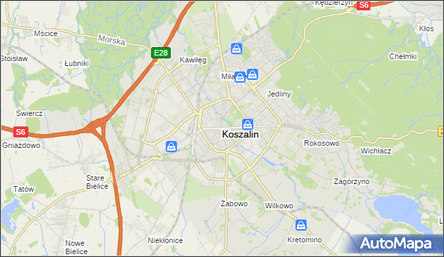 mapa Koszalina, Koszalin na mapie Targeo