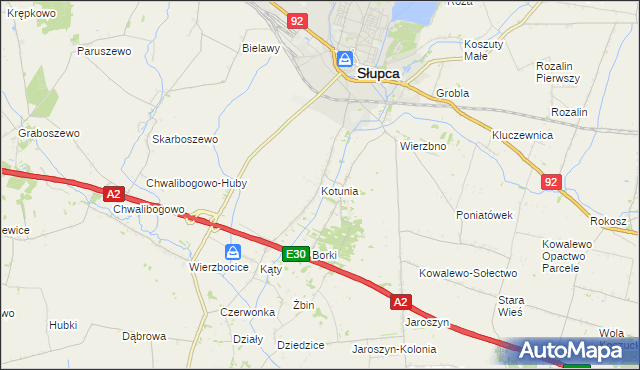 mapa Kotunia, Kotunia na mapie Targeo