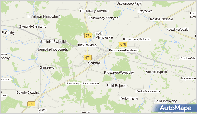 mapa Kruszewo-Głąby, Kruszewo-Głąby na mapie Targeo