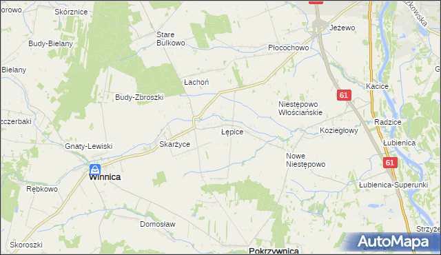 mapa Łępice, Łępice na mapie Targeo