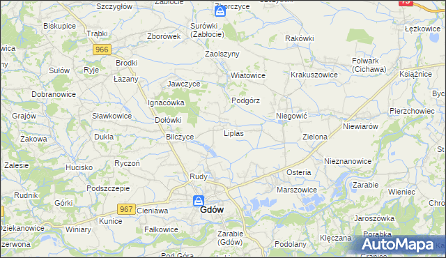 mapa Liplas, Liplas na mapie Targeo