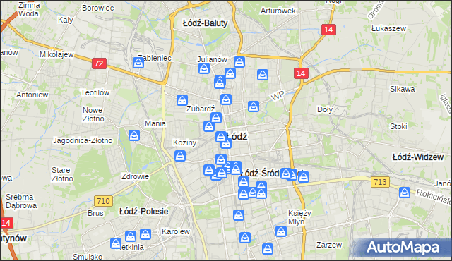 mapa Łodzi, Łódź na mapie Targeo