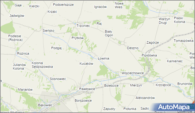 mapa Łowinia, Łowinia na mapie Targeo