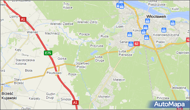 mapa Łuba Druga, Łuba Druga na mapie Targeo