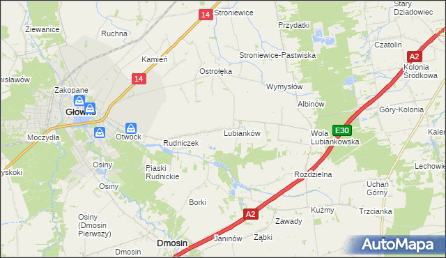 mapa Lubianków, Lubianków na mapie Targeo