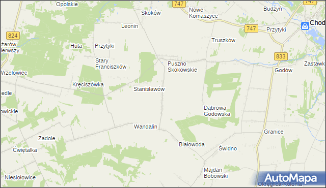mapa Ludwików gmina Opole Lubelskie, Ludwików gmina Opole Lubelskie na mapie Targeo