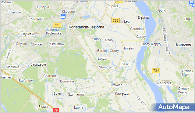 mapa Łyczyn gmina Konstancin-Jeziorna, Łyczyn gmina Konstancin-Jeziorna na mapie Targeo