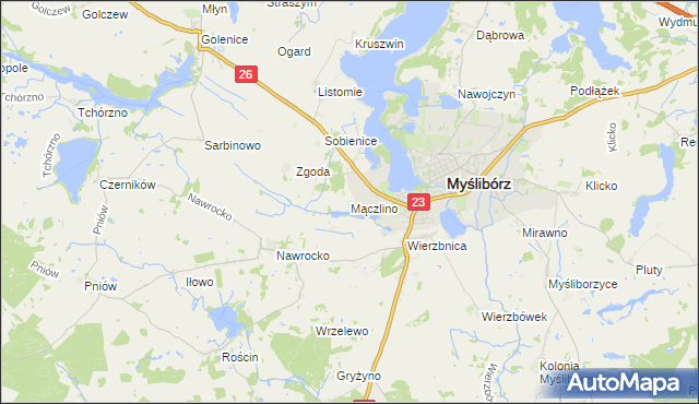 mapa Mączlino, Mączlino na mapie Targeo