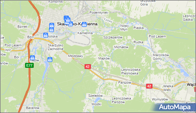 mapa Majków, Majków na mapie Targeo