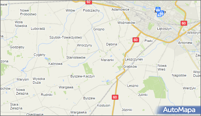 mapa Marianki gmina Kutno, Marianki gmina Kutno na mapie Targeo