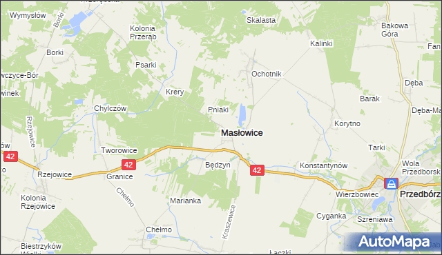 mapa Masłowice powiat radomszczański, Masłowice powiat radomszczański na mapie Targeo