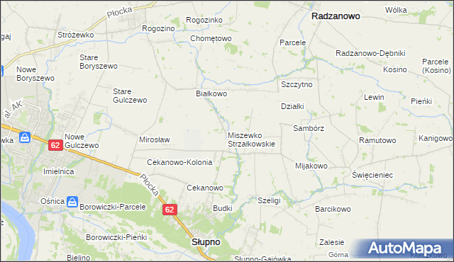 mapa Miszewko Strzałkowskie, Miszewko Strzałkowskie na mapie Targeo