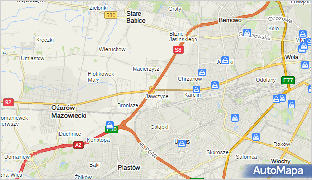 mapa Mory gmina Ożarów Mazowiecki, Mory gmina Ożarów Mazowiecki na mapie Targeo