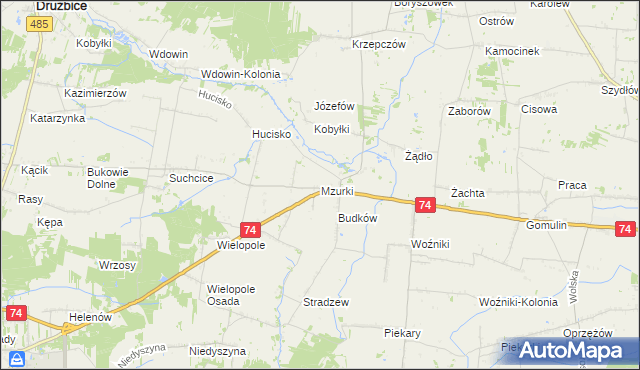 mapa Mzurki, Mzurki na mapie Targeo