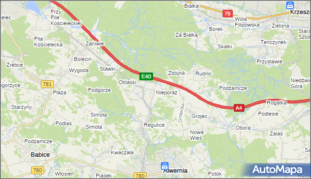 mapa Nieporaz, Nieporaz na mapie Targeo