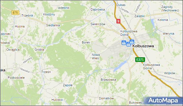 mapa Nowa Wieś gmina Kolbuszowa, Nowa Wieś gmina Kolbuszowa na mapie Targeo