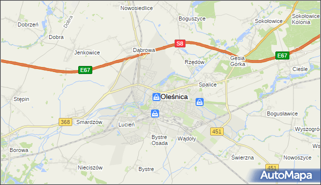 mapa Oleśnica, Oleśnica na mapie Targeo