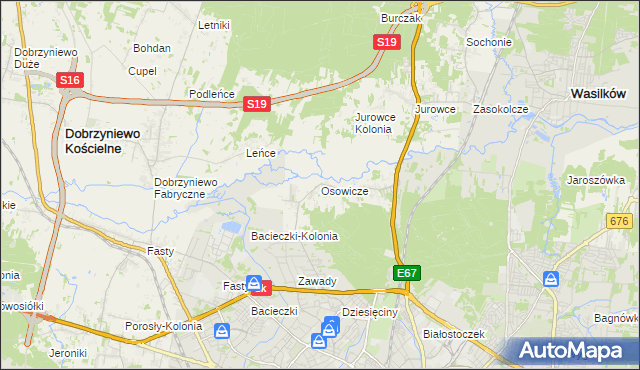 mapa Osowicze, Osowicze na mapie Targeo
