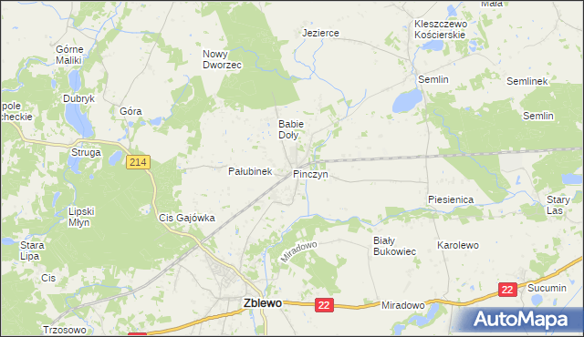 mapa Pinczyn, Pinczyn na mapie Targeo