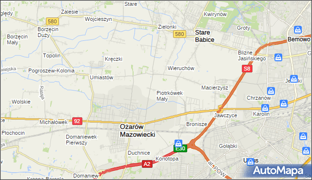 mapa Piotrkówek Mały, Piotrkówek Mały na mapie Targeo