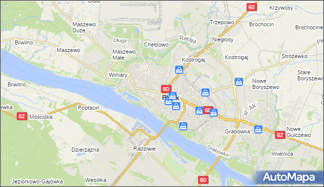 mapa Płock, Płock na mapie Targeo