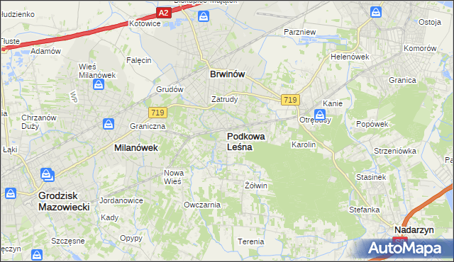 mapa Podkowa Leśna, Podkowa Leśna na mapie Targeo