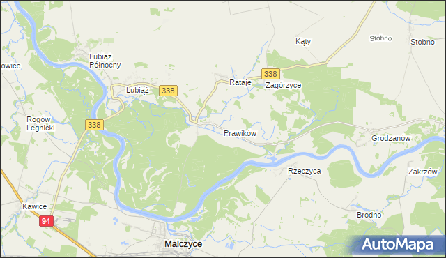 mapa Prawików, Prawików na mapie Targeo