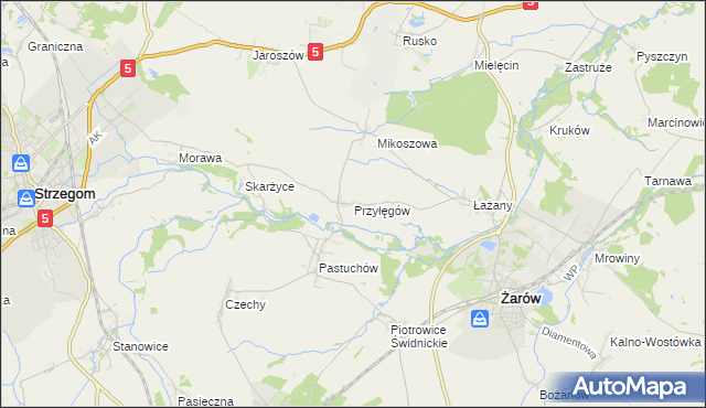 mapa Przyłęgów, Przyłęgów na mapie Targeo