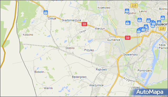mapa Przylep, Przylep na mapie Targeo