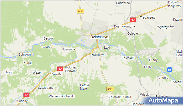 mapa Raciszyn, Raciszyn na mapie Targeo